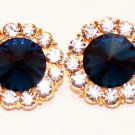 Assorted Faceted Colored Earrings - Sapphire Blue/Gold