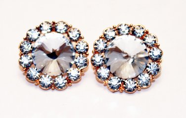 Assorted Faceted Colored Earrings - White/Gold