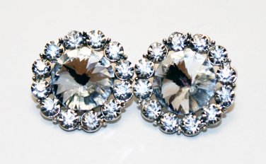 Assorted Faceted Colored Earrings - White/Silver