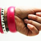 FASHION JEWELRY MULTI LINE BANGLE - Pink