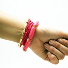 FASHION JEWELRY MULTI LINE BEADS - Pink