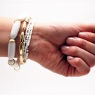 FASHION JEWELRY MULTI LINE BEADS - White