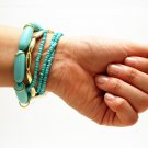 FASHION JEWELRY MULTI LINE BEADS - Aqua