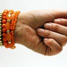 FASHION JEWELRY MULTI LINE FACETED BEADS - Orange
