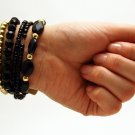 FASHION JEWELRY MULTI LINE FACETED BEADS - Black