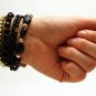 FASHION JEWELRY MULTI LINE FACETED BEADS - Black