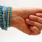 FASHION JEWELRY MULTI LINE FACETED BEADS - Blue