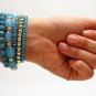 FASHION JEWELRY MULTI LINE FACETED BEADS - Blue