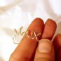 Personalized Name Ring Sterling Silver Wire Word Art Adjustable