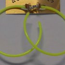 1980s Retro Style Ultra Thin Yellow Plastic Hoop Earrings NEW