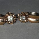 Crystal with leaf screw back VINTAGE Earrings