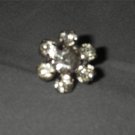 Round 6 Crystals Sterling  screwback VINTAGE EARRINGS