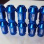 20PCS ANODIZED BLUE ALUMINUM RACING WHEEL NUTS LUG NUT 1.5MM x M12 D1 SPEC