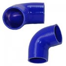 Silicone Joiner Elbow Radiator Hose 90 Degree Bend 70mm 2.75" 2 3/4" Pipe Blue