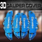 Blue Brembo Universal Disc Brake Caliper Covers 4pcs Front and Rear New 3D