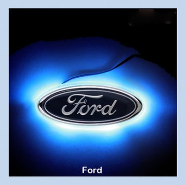 LED Car Decal Logo Tail Light Auto Badge Emblem Lamp Blue For Ford Focus