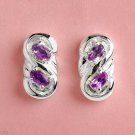 1.00ctw Genuine Amethyst Earings with Solid Sterling Silver Mounts
