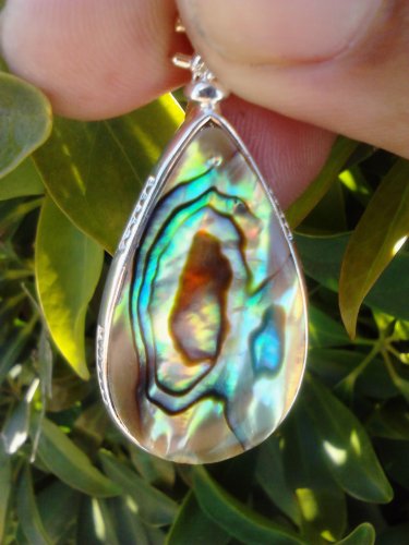 silver abalone shell pendant necklace juniors ladies boho bohemian