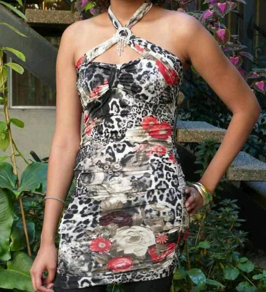 floral and leopard dress
