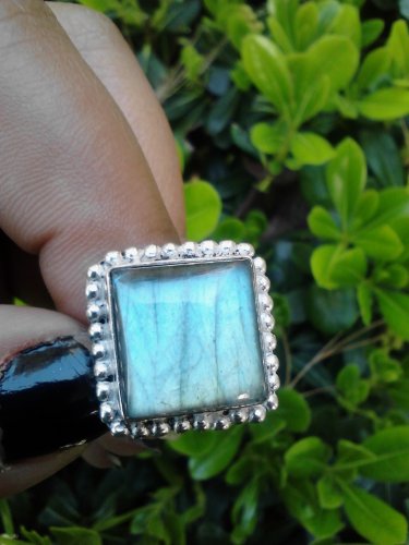 bohemian Labradorite ring silver gemstone boho juniors ladies