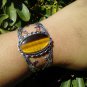 Silver Tiger's Eye Gemstone Cuff bracelet boho bohemian ladies juniors