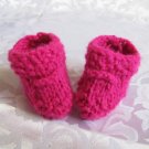 Hand Knit Baby Booties in Hot Pink - or your choice color