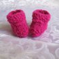 Hand Knit Baby Booties in Hot Pink - or your choice color