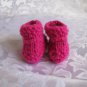 Hand Knit Baby Booties in Hot Pink - or your choice color