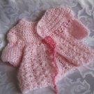 Baby Girl Pink Princess Crochet Cardigan - Made to Order 0-24 months