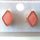 Peach colored diamond-shaped Fashion Jewelry Earring Studs