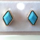 Light Blue diamond-shaped stud earrings