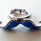 New Light Blue Mustache Adjustable Finger Ring