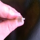Sterling Silver Ring with Emerald cut Petoskey Stone
