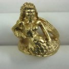 14K Yellow Gold Mermaid Ring. Solid New