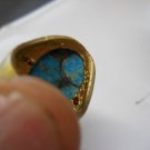 Turquoise Ring Oval Shape Yellow Gold 14k