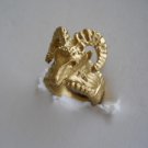14k Ram Head Ring Solid Yellow Gold, new
