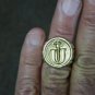 14K Solid Yellow Gold Screw U Ring, NEW