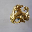Horse ring In Yellow Gold 14k ,Solid