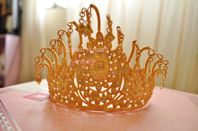 Khmer Cambodian Gold Tiara Crown Wedding Engagment Handcrafted Vintage ...