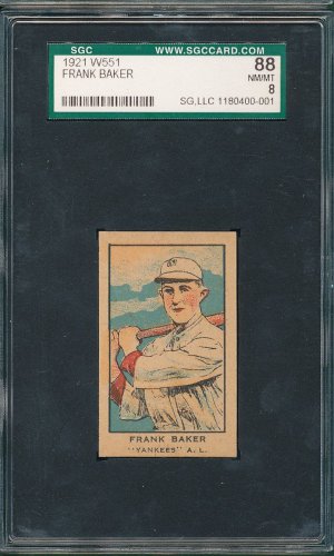 1921 Frank Baker W551 SGC 88 NM/Mint 8