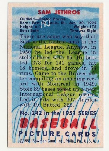 1951 Bowman Ed Lopat #218/Sam Jethroe #242  1of1
