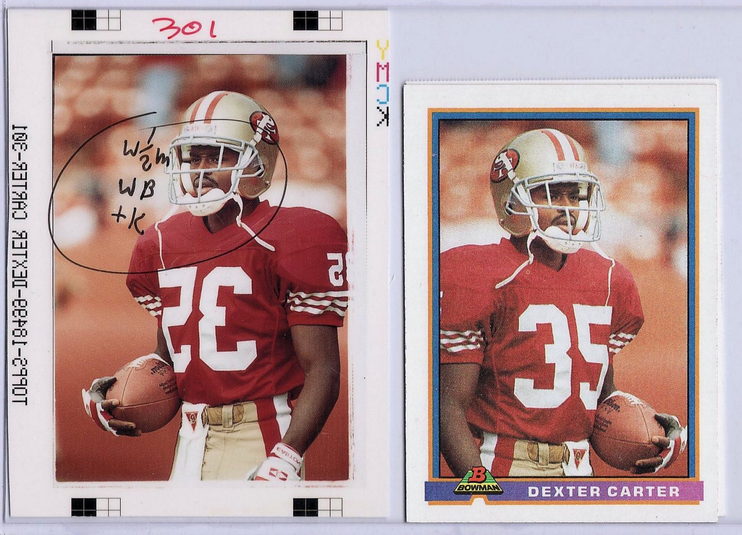 1991 Bowman Topps Vault Football Match Print Photo Proof SF 49ers