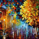 MAGIC RAIN -  Original Oil Painting On Canvas By Leonid Afremov -  Size 24"x 30"
