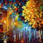 MAGIC RAIN -  Original Oil Painting On Canvas By Leonid Afremov -  Size 24"x 30"