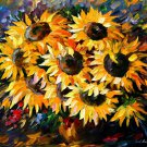 SUNNY BOUQUET - Original Oil Painting On Canvas By Leonid Afremov -  Size 36"x 30"