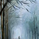 FOGGY PATH -  Original Oil Painting On Canvas By Leonid Afremov -  Size 36"x 20"