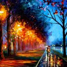 ALLEY BY THE LAKE -  Original Oil Painting On Canvas By Leonid Afremov -  Size 30"x 40"
