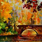 THE LINK TO AUTUMN -  Original Oil Painting On Canvas By Leonid Afremov -  Size 30"x 24"