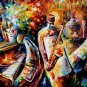 BOTTLE  JAZZ -  Original Oil Painting On Canvas By Leonid Afremov -  Size 40"x 30"