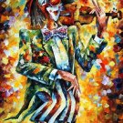 FANNY CLOWN -  Original Oil Painting On Canvas By Leonid Afremov -  Size 24"x 40"